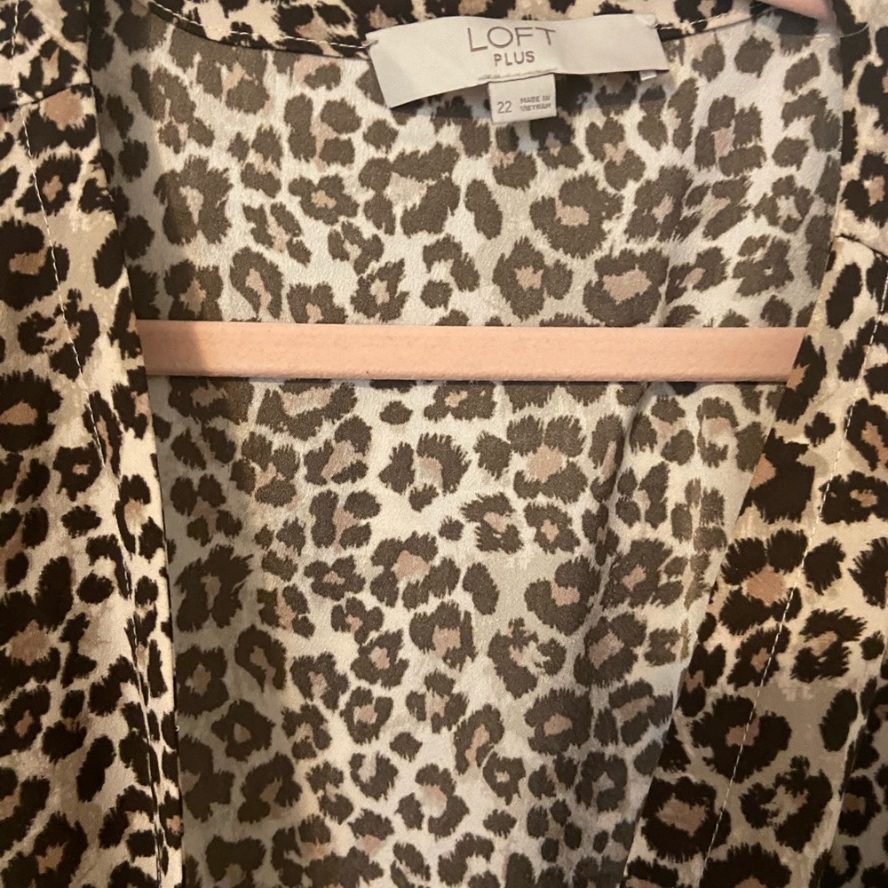 Loft Plus Leopard Print Wrap Dress - Picture 3 of 6